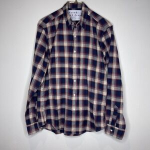 Mens Frank‎ & Eileen Finbar Cotton Red Navy Plaid Small S